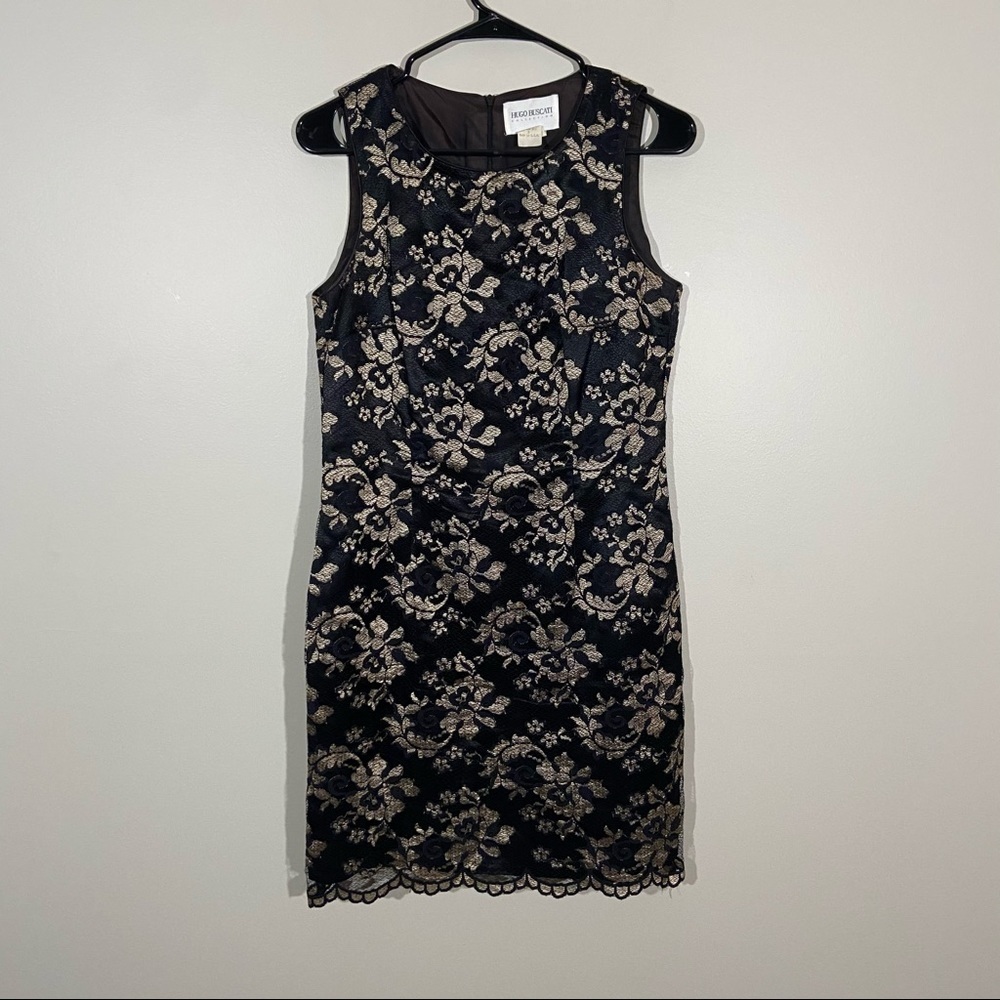 Hugo Buscati Floral Lace Sleeveless Dress